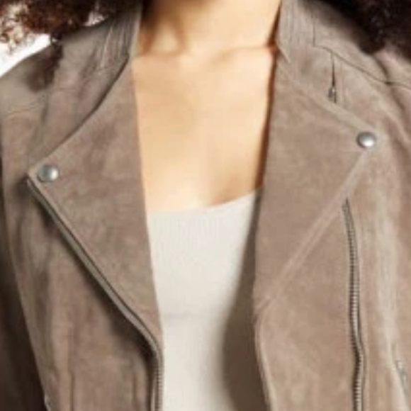 New BLANKNYC BLANK NYC NO LIMIT SUEDE MOTO JACKET in SAND STONER S Small NWOT - Picture 4 of 7